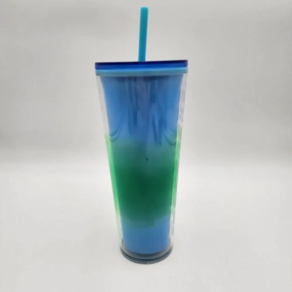 Starbucks Spring 2023 Blue Blossom Color Change with‎ Swirl Straw Topper Tumbler